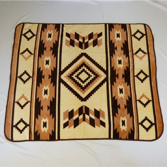 NovaTex Bedding Vtg Novatex Aztec Southwest Decor Plush Throw